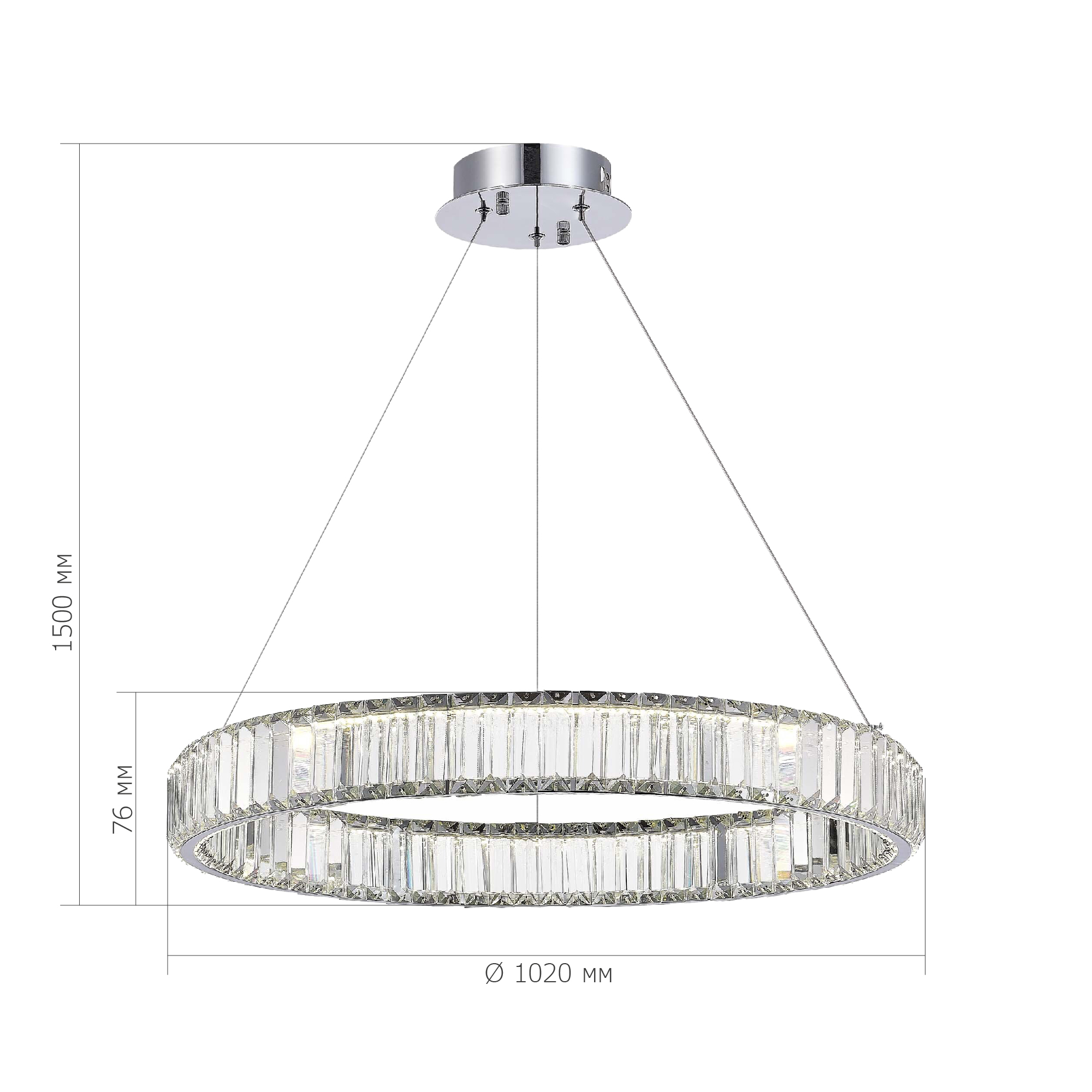 SL1622.113.01 Люстра подвесная ST-Luce Хром/Прозрачный LED 1*68W 4000K TIVOLI