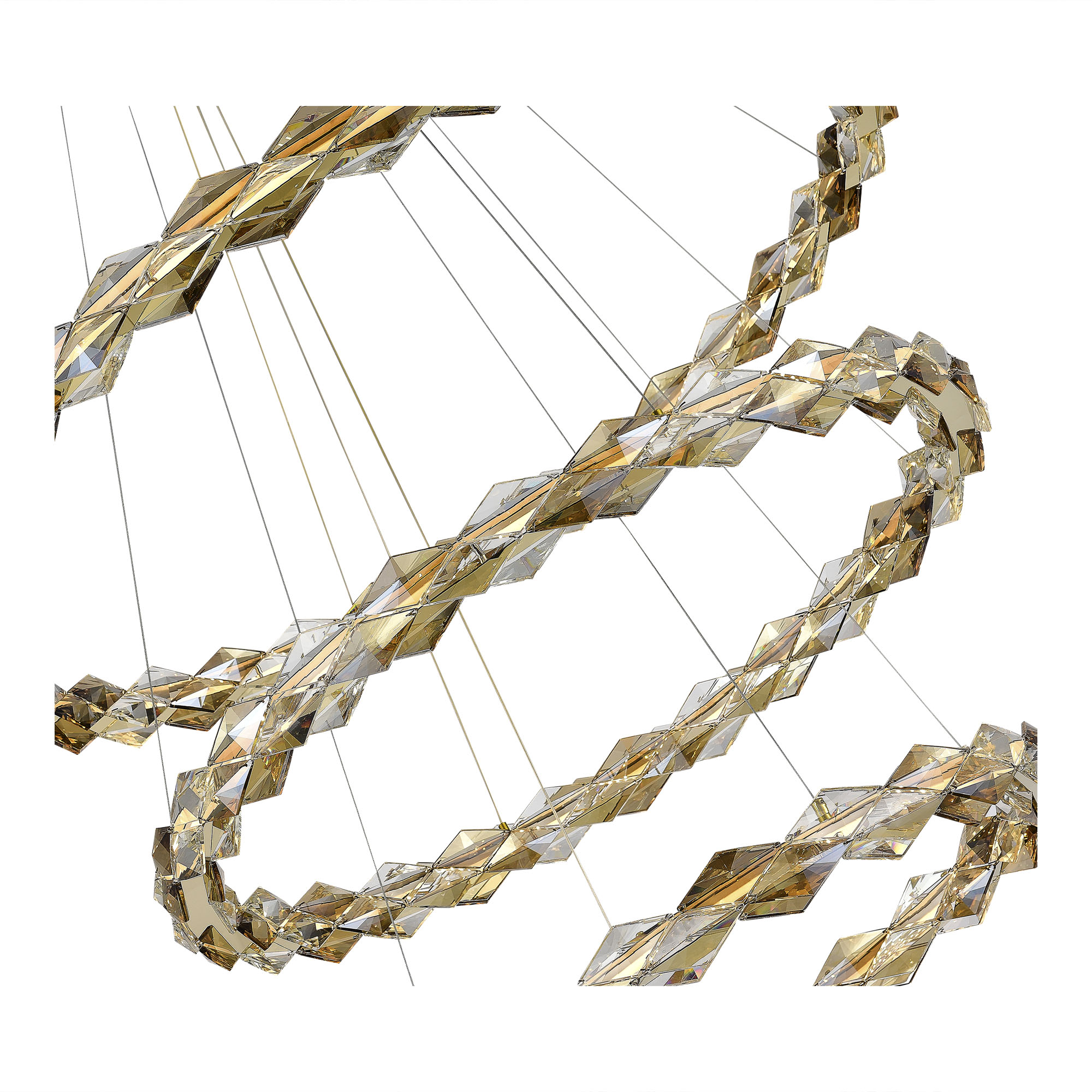 SL6009.203.03 Люстра подвесная ST-Luce Золотистый/Прозрачный,Янтарный LED 1*75W 3000K DIAMANTA