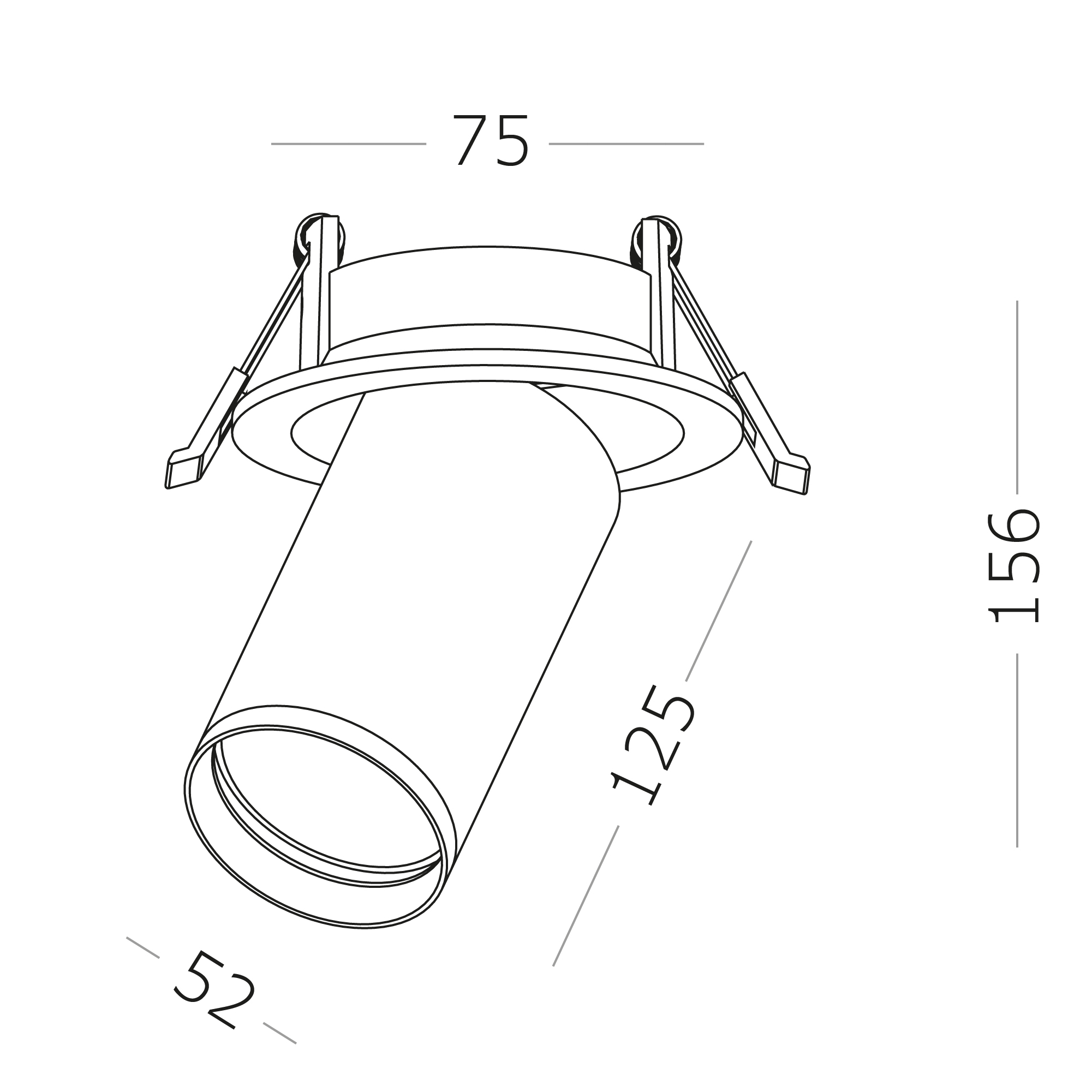 ST759.438.07 Св-к встр. Черный LED 1*7W 3000K 560Lm Ra>90 60° IP20 D95xH156 220-240VV Встраиваемые светильники