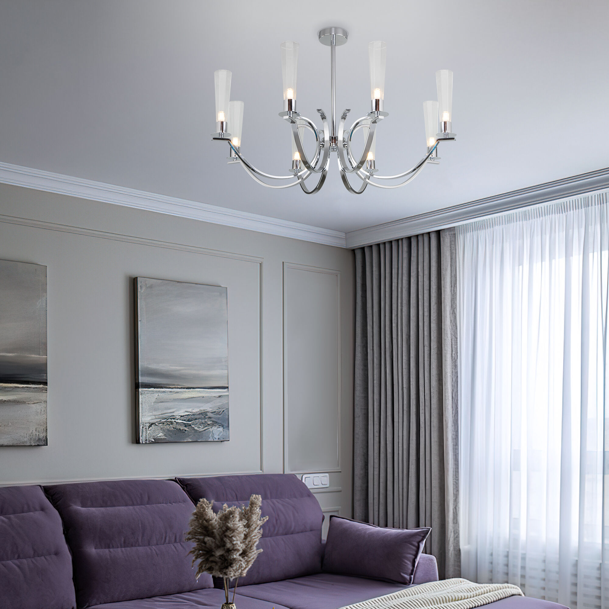 Потолочный светильник Eurosvet 60141/8 хром