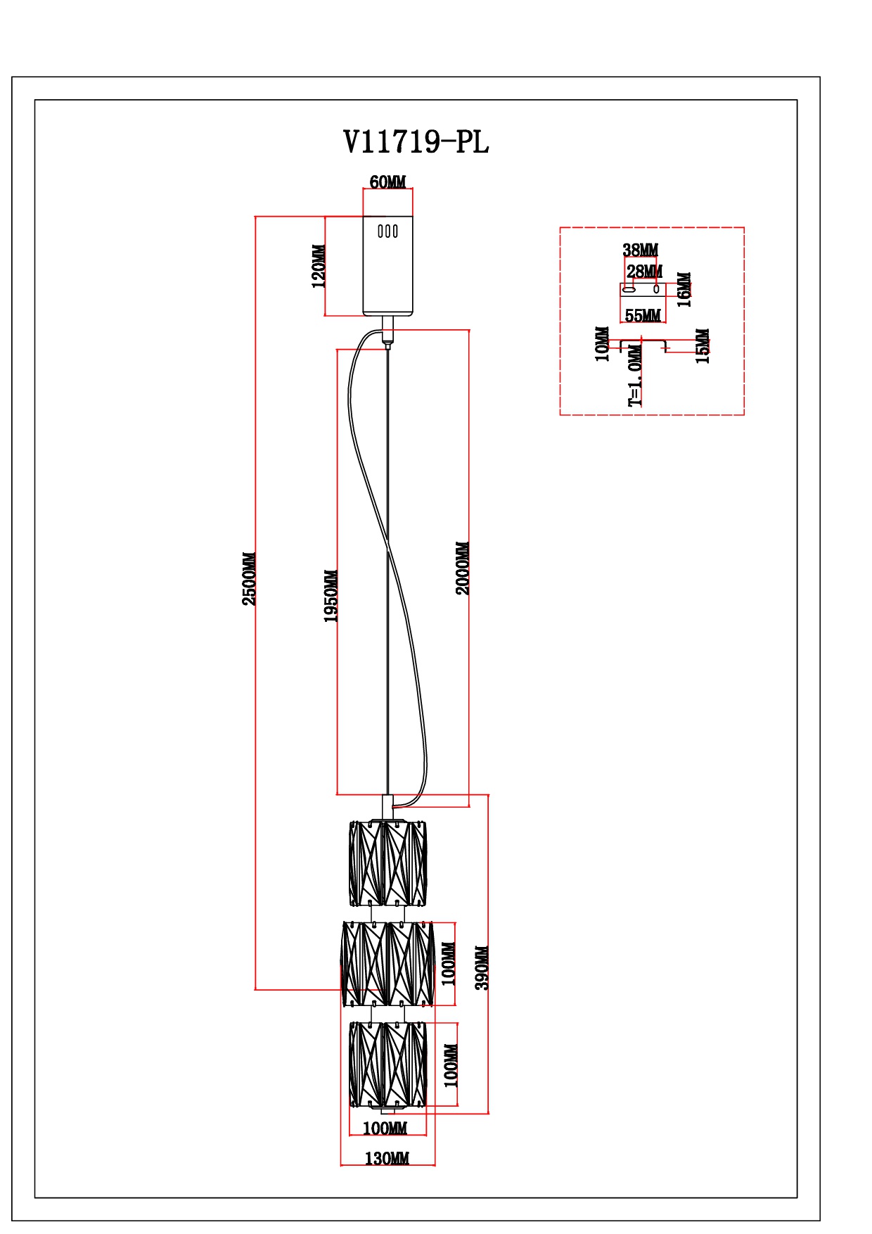 Светильник подвесной светодиодный Moderli V11719-PL Prismique
