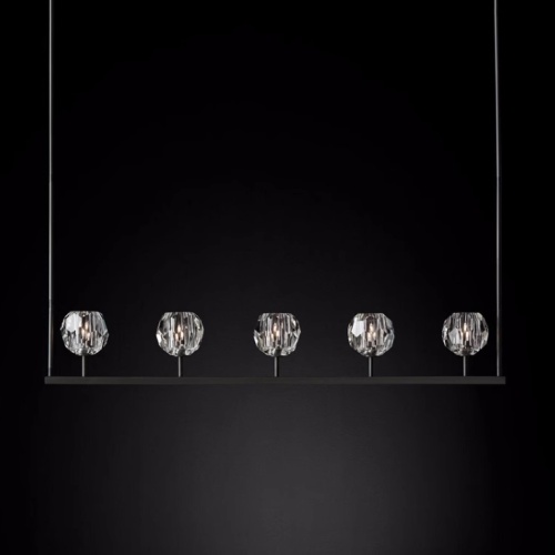 Люстра Rh Boule De Cristal Linear Chandelier 5 Black от Imperiumloft 84808-22