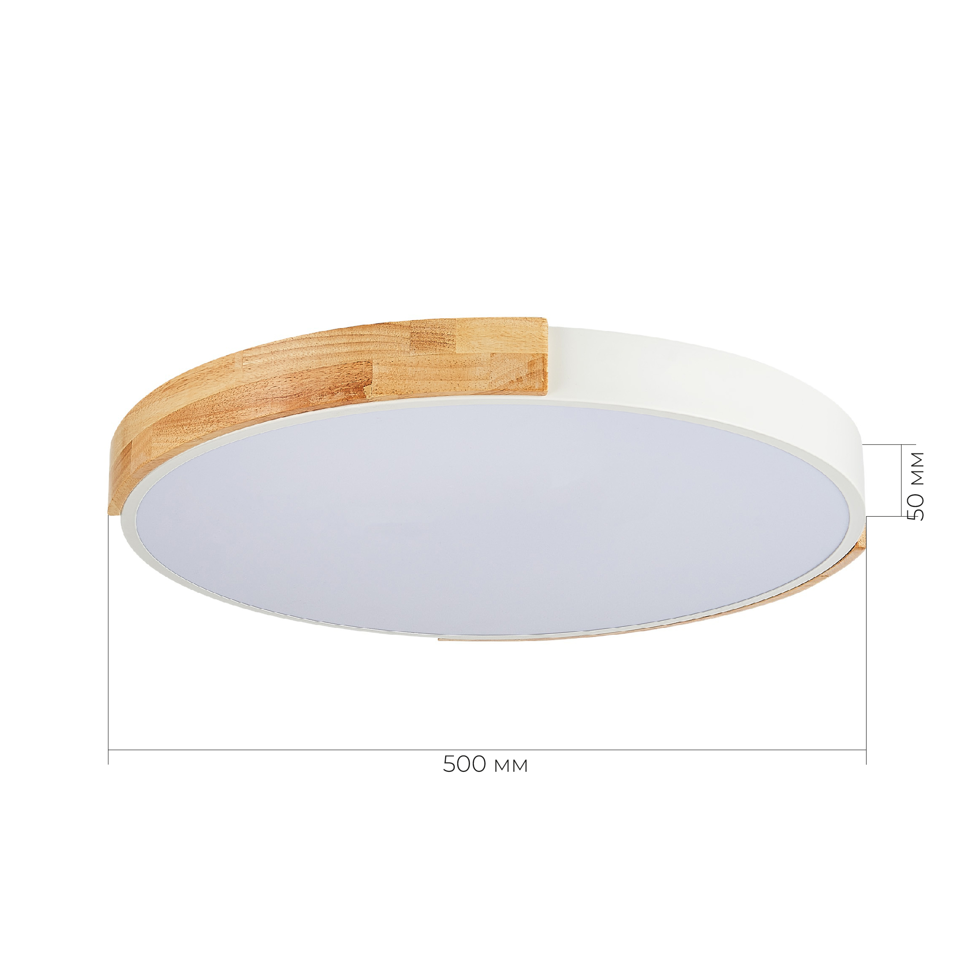 SLE201352-01 Светильник потолочный Белый, Светлое дерево/Белый LED 1*40W 3000K/4000K/6000K ДЕЛИА