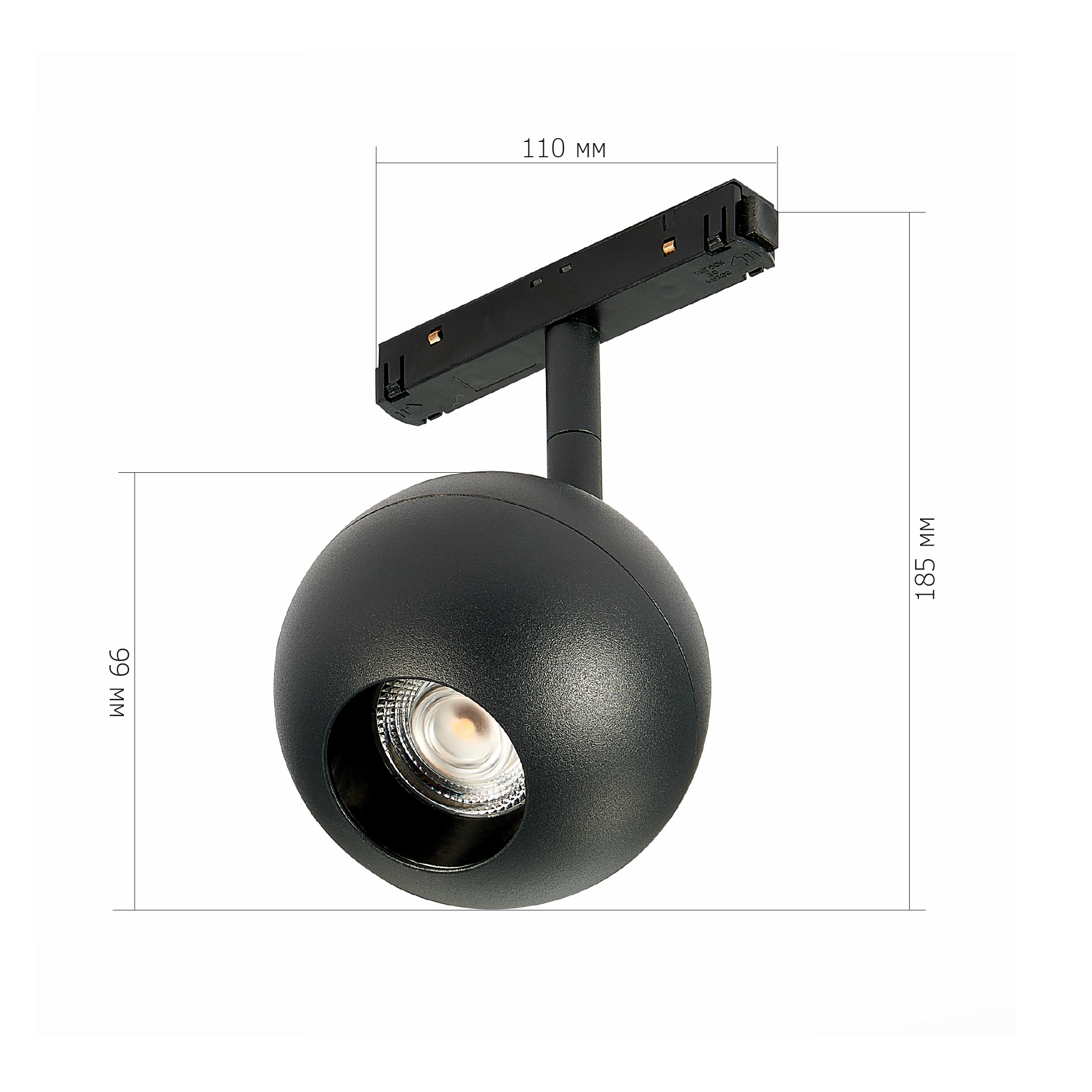 ST354.446.12 Магнитный трековый светильник Черный LED 1*12W 4000K 680Lm Ra>80 36° IP20 L120xW100xH19 СКАЙЛАЙН 48V