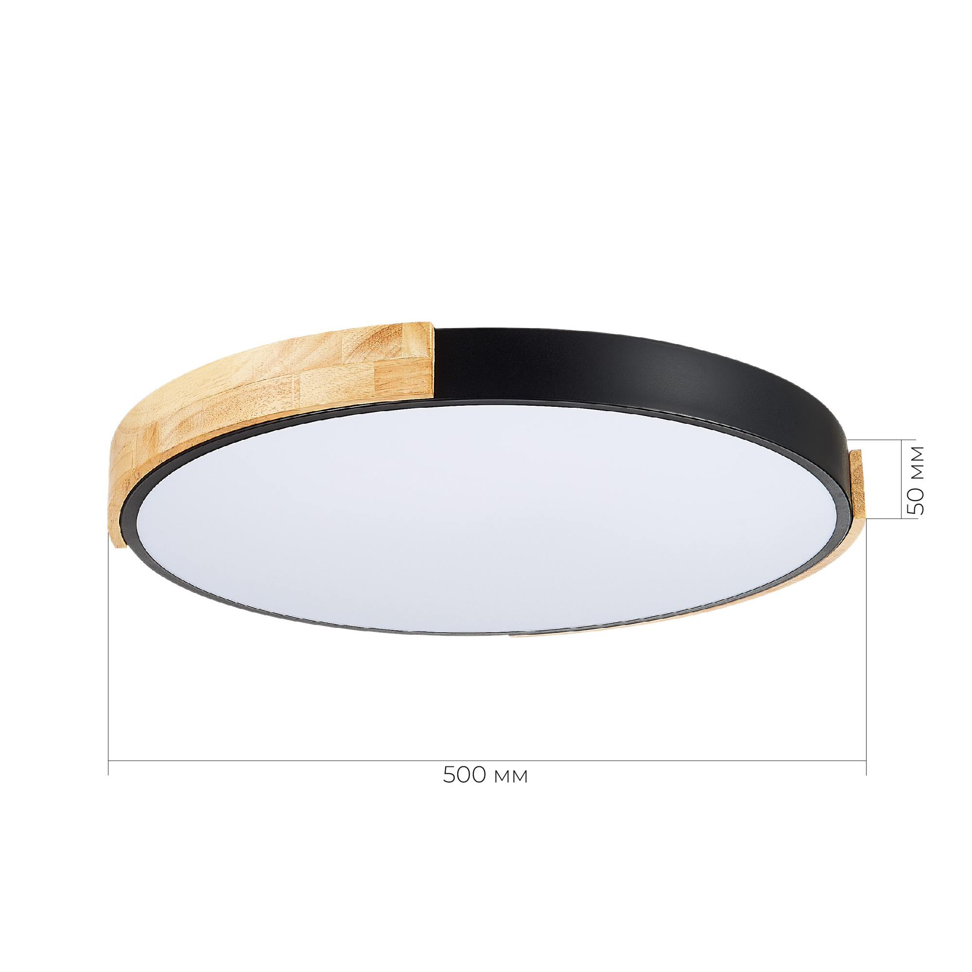 SLE201342-01 Светильник потолочный Черный, Светлое дерево/Белый LED 1*40W 3000K/4000K/6000K ДЕЛИА