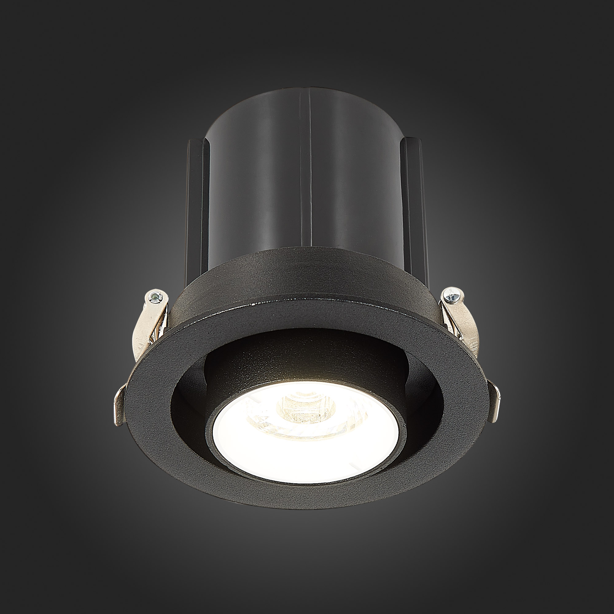 ST702.438.12 Св-к встр. Черный LED 1*12W 3000K 900Lm Ra80 24° IP20 D90xH92 180-240V Встраиваемые светильники