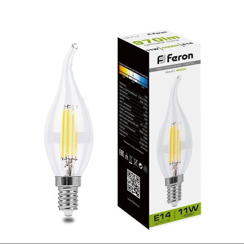 Лампа светодиодная Feron LB-714 Свеча на ветру E14 11W 4000K