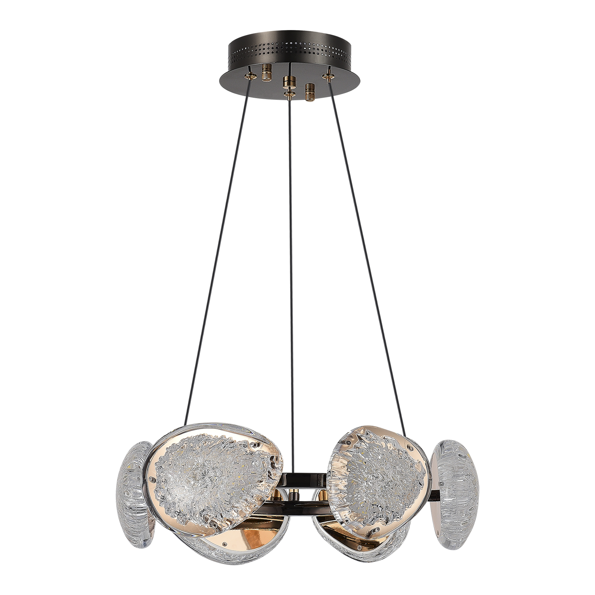 SL6018.203.48 Светильник подвесной ST-Luce черный/ золотистый / прозрачный LED 1*48W 4000K МИСТЕРИ