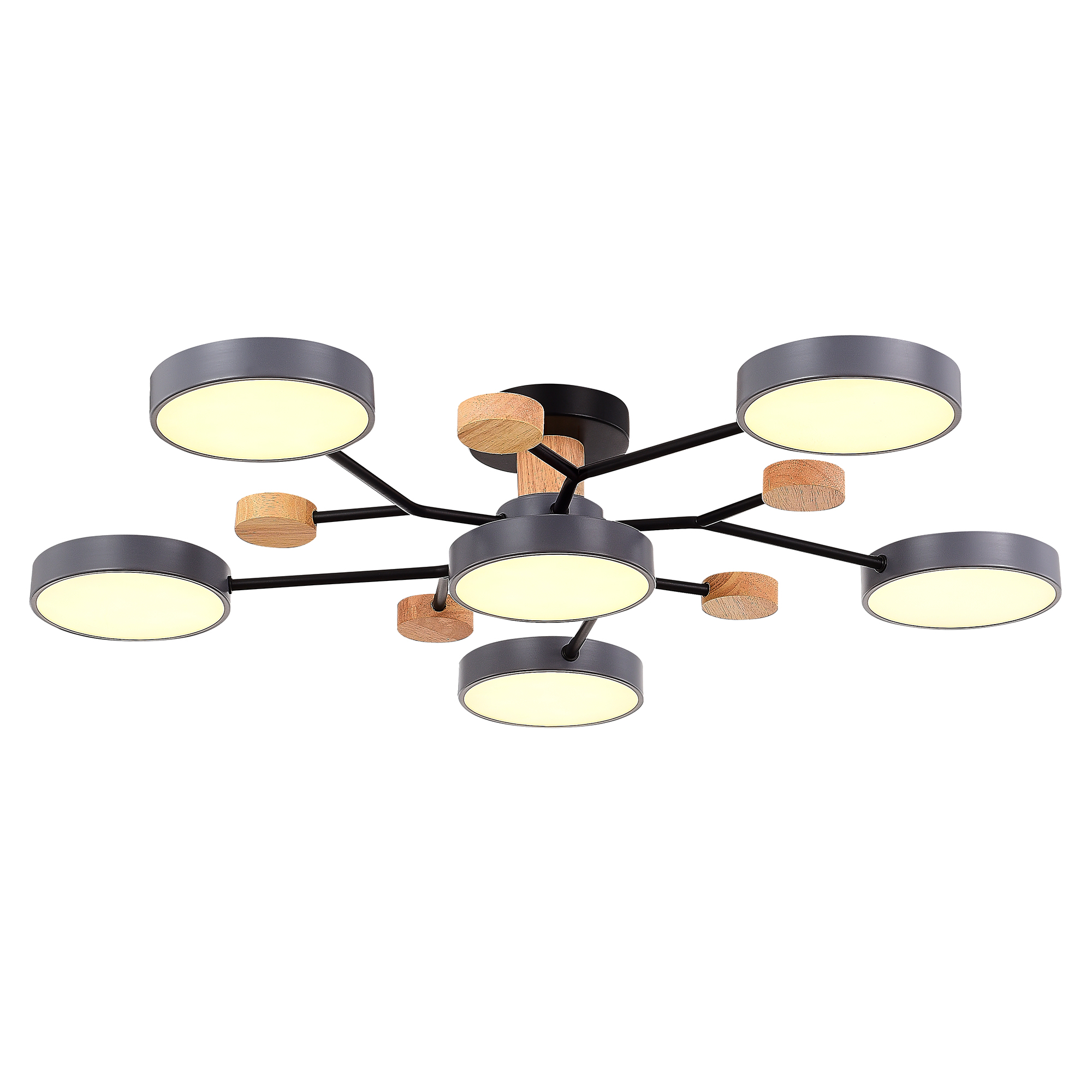 SLE6006-702-06 Светильник потолочный Серый/Серый LED 6*12W 3000K/4500K/6000K 6200Lm ФАЭМА