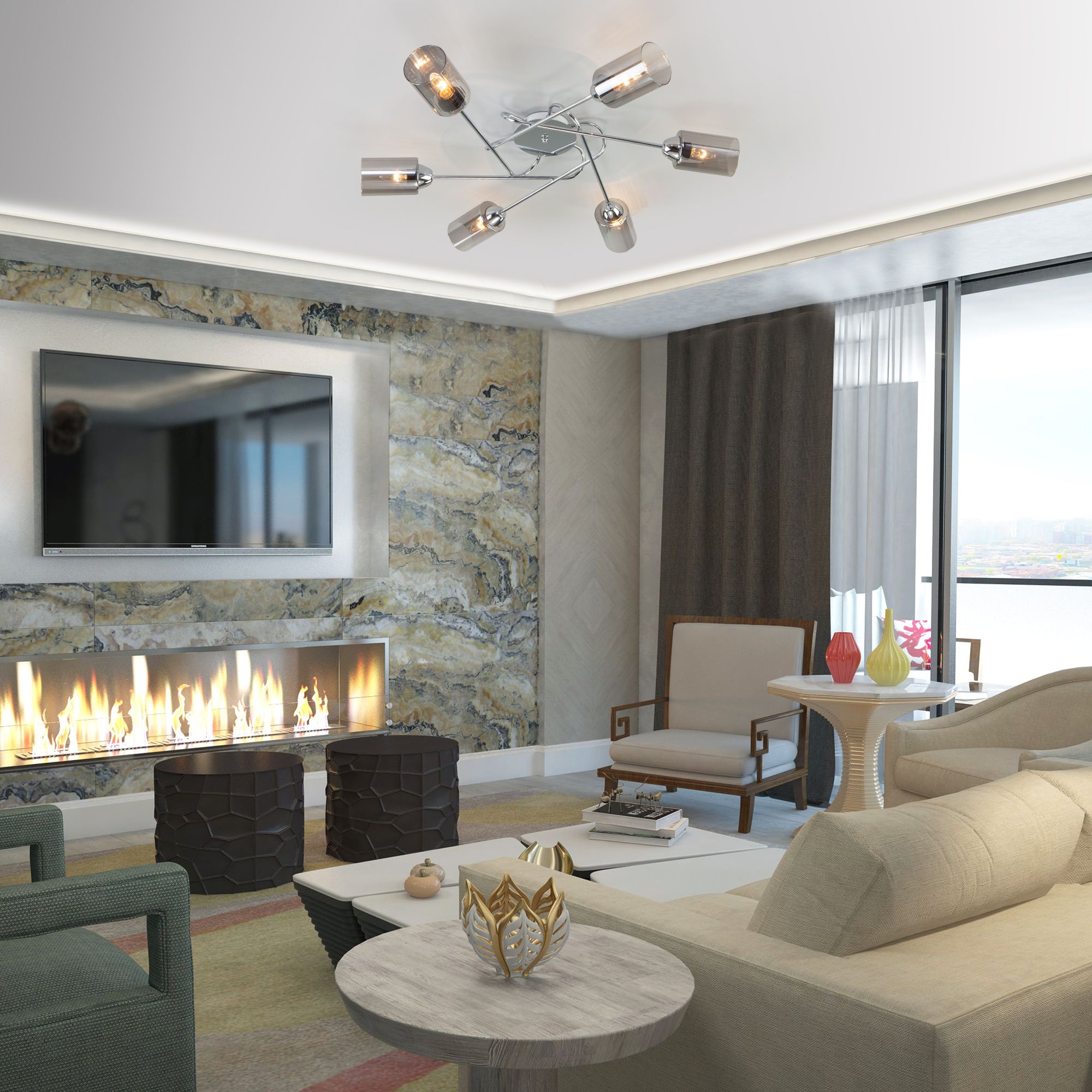 Потолочный светильник Eurosvet 30167/6 хром