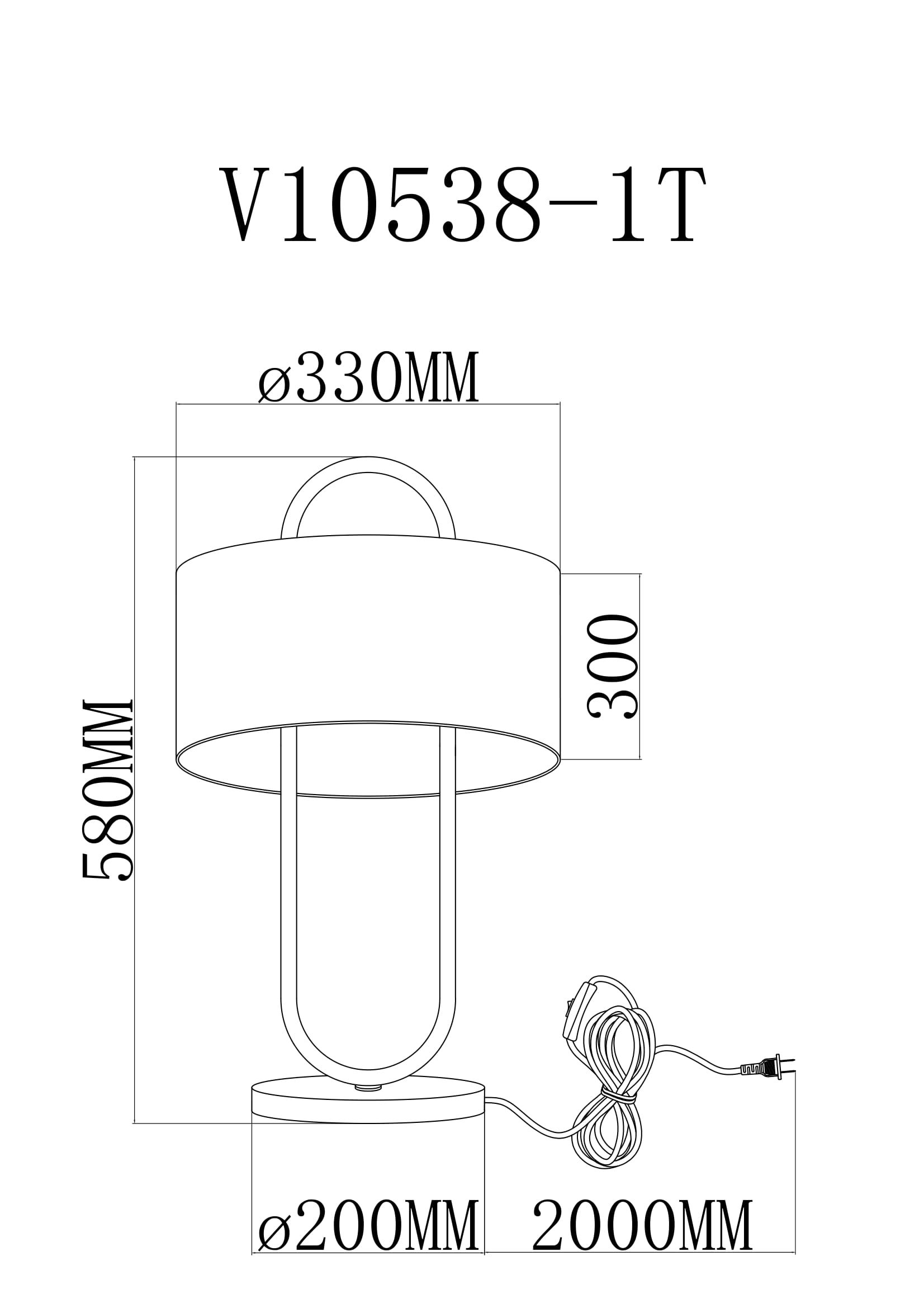 Лампа настольная Moderli V10538-1T Palma