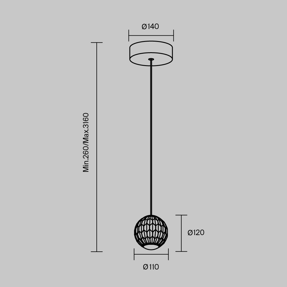 Подвесной светильник Maytoni MOD293PL-L6BS3K