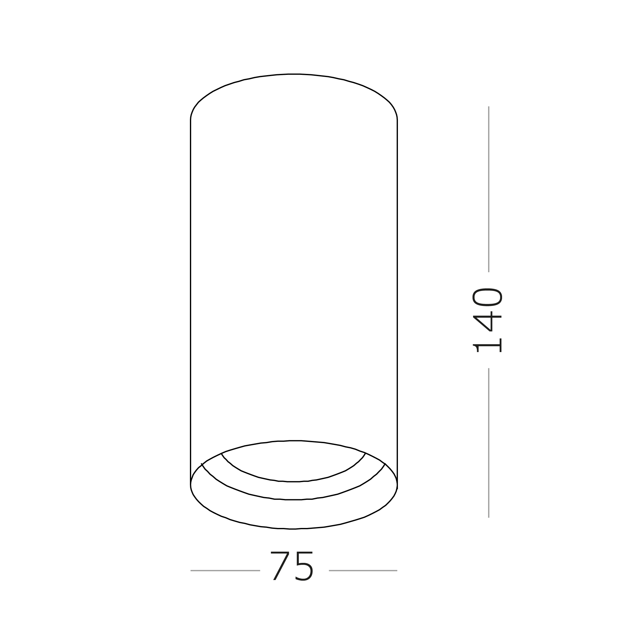 ST157.432.15 Светильник потолочный Черный LED 1*15W 3000K 1 200Lm Ra>90 60° IP44 D75xH140 220-265V Накладные светильники