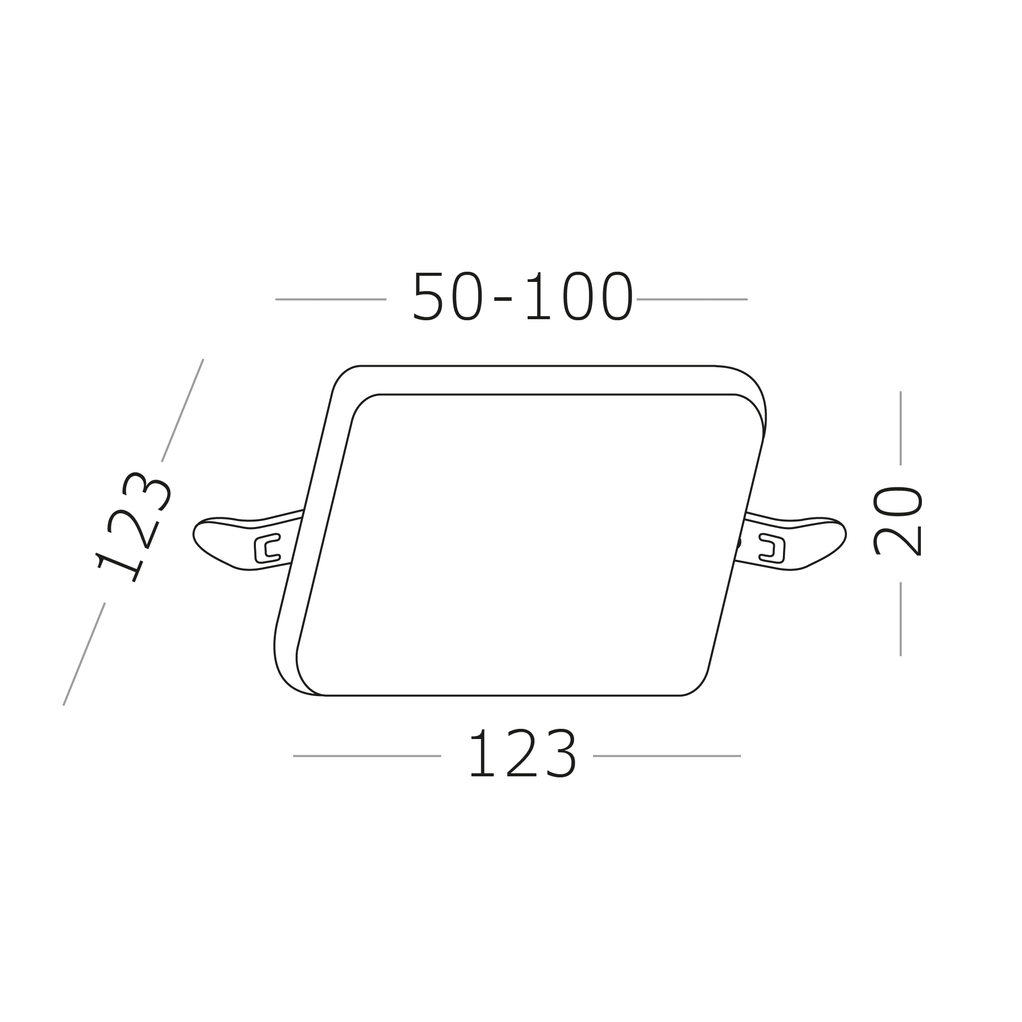 ST700.038.16 Св-к встр. Белый LED 1*16W 3000K 1 380Lm Ra80 120° IP20 L123xW123xH20 85-265V Встраиваемые светильники