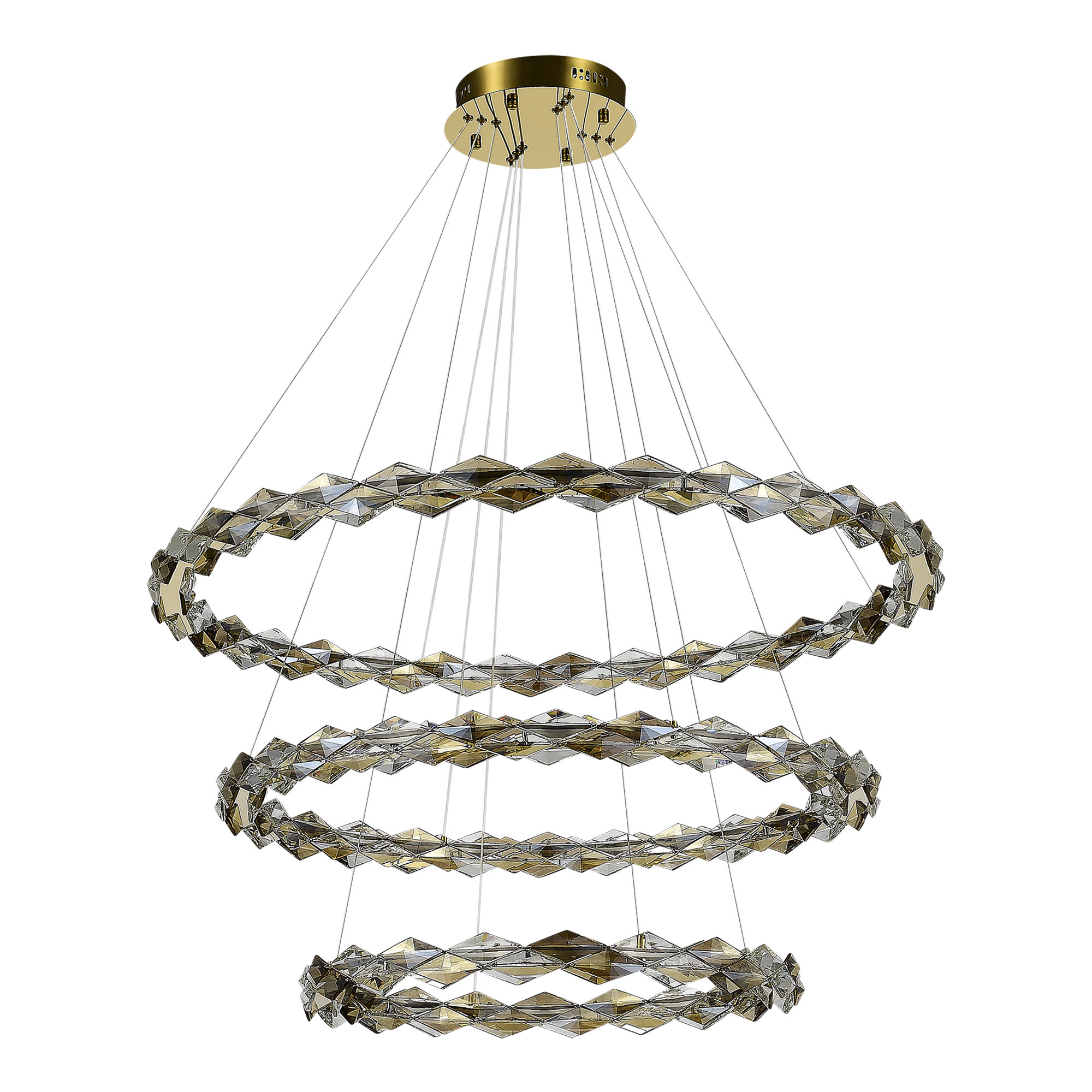 SL6009.203.03 Люстра подвесная ST-Luce Золотистый/Прозрачный,Янтарный LED 1*75W 3000K DIAMANTA