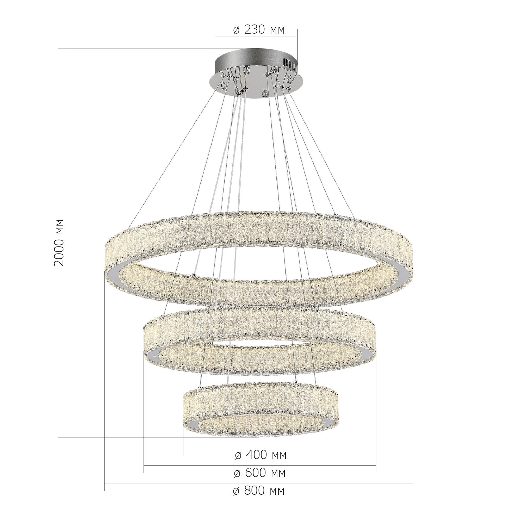 SL6008.103.03 Люстра подвесная ST-Luce Хром/Хром LED 3*95W 3000K LATOZZO