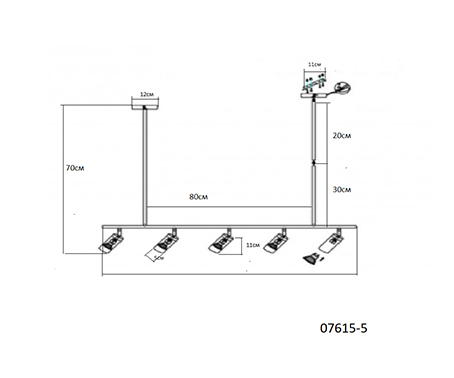 Люстра Kink Light Кайко черный/бронза Gu10 50W 07615-5
