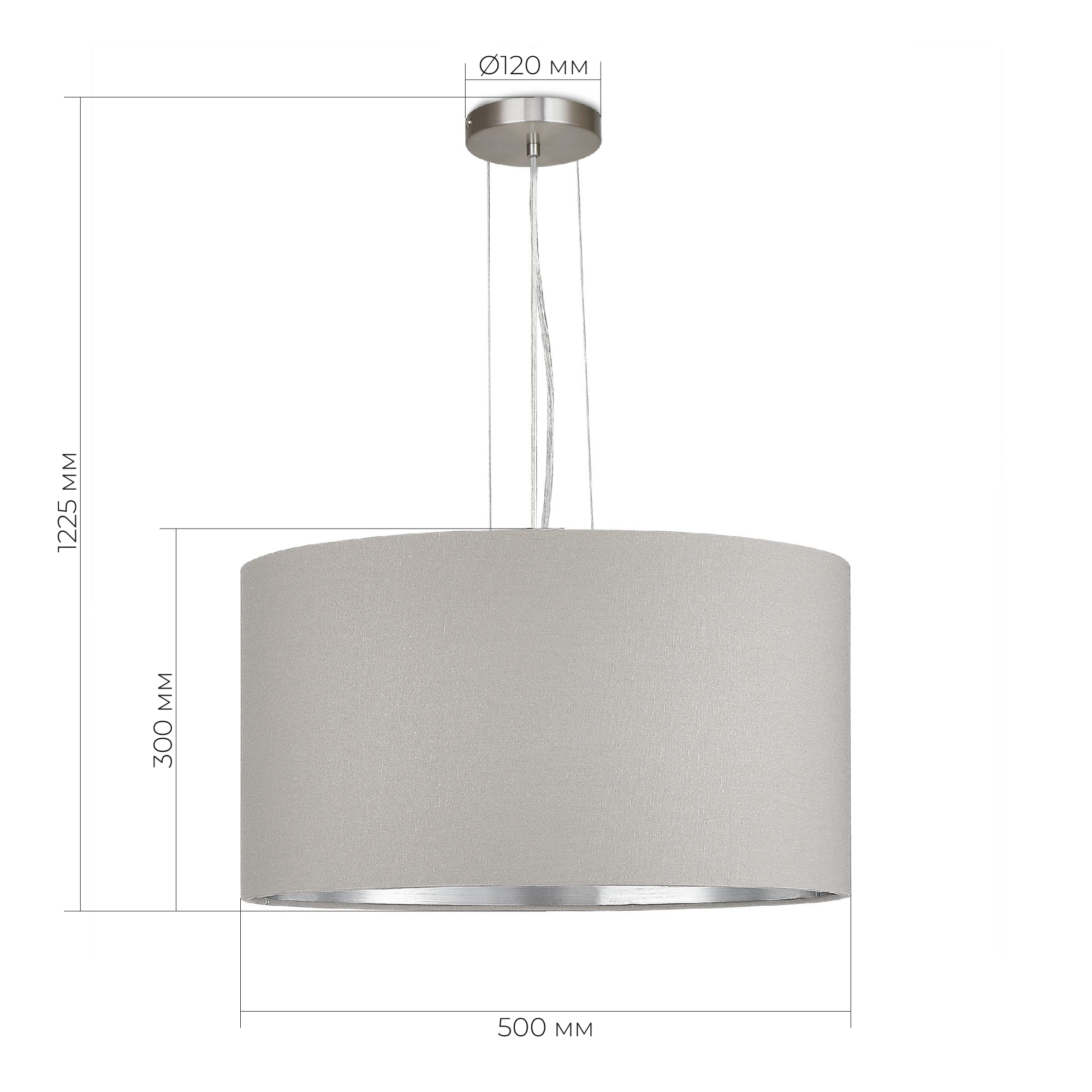 SLE300513-03 Светильник подвесной Никель/Серый, Серебристый E27 3*40W BRESCIA