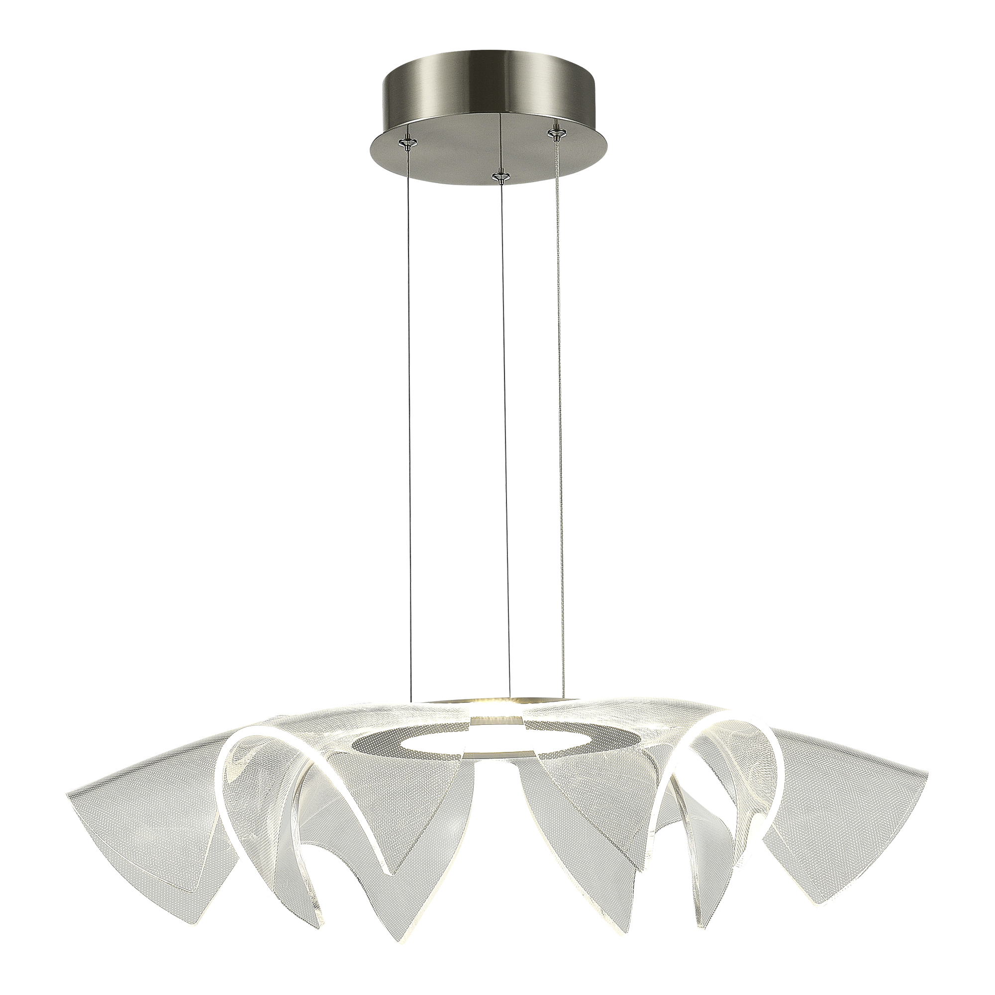 SL6235.103.20 Светильник подвесной ST-Luce Никель/Прозрачный LED 1*20W 4000K ФИЕРА