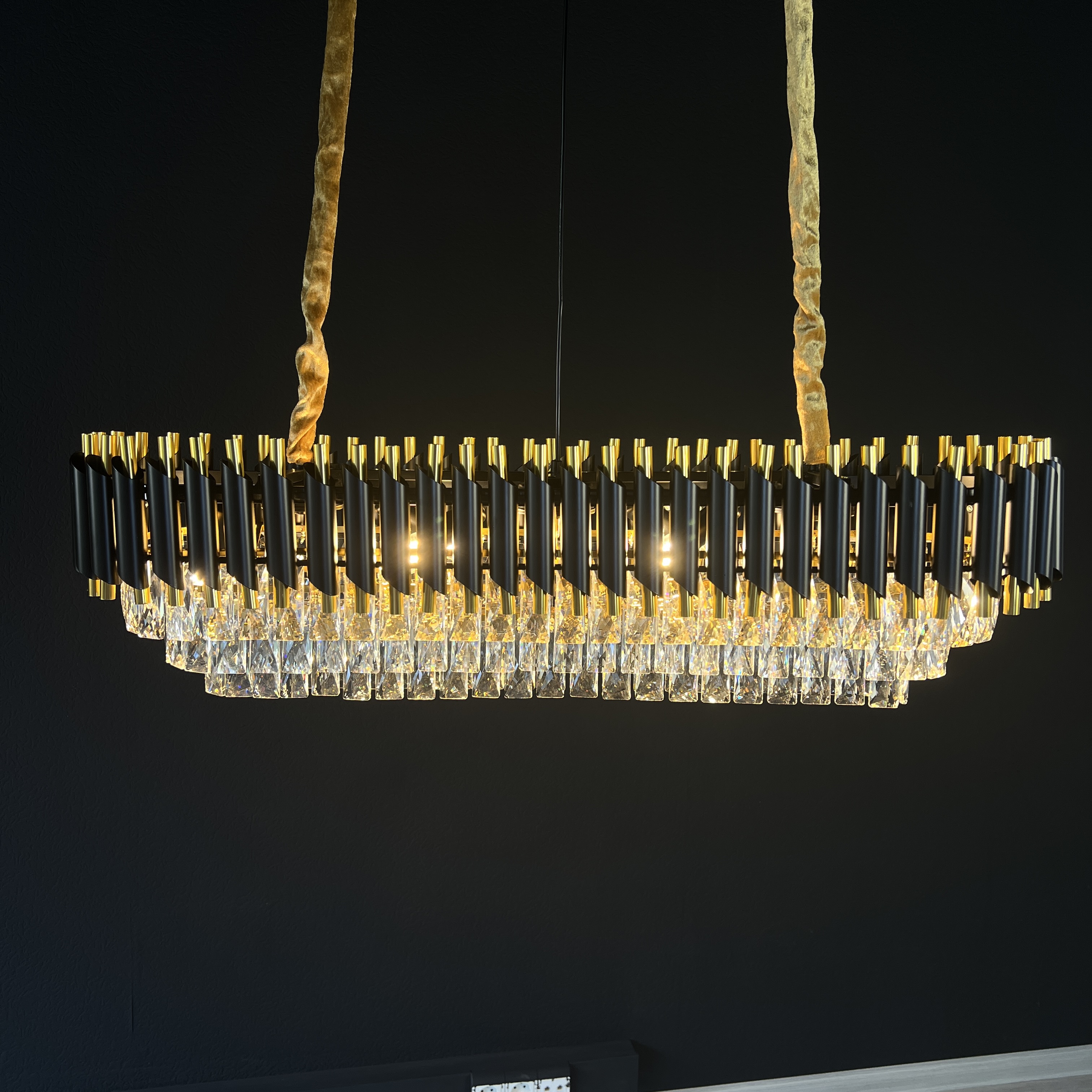 Подвесная люстра Empire Black Rectangular Chandelier Crystal 156487-22