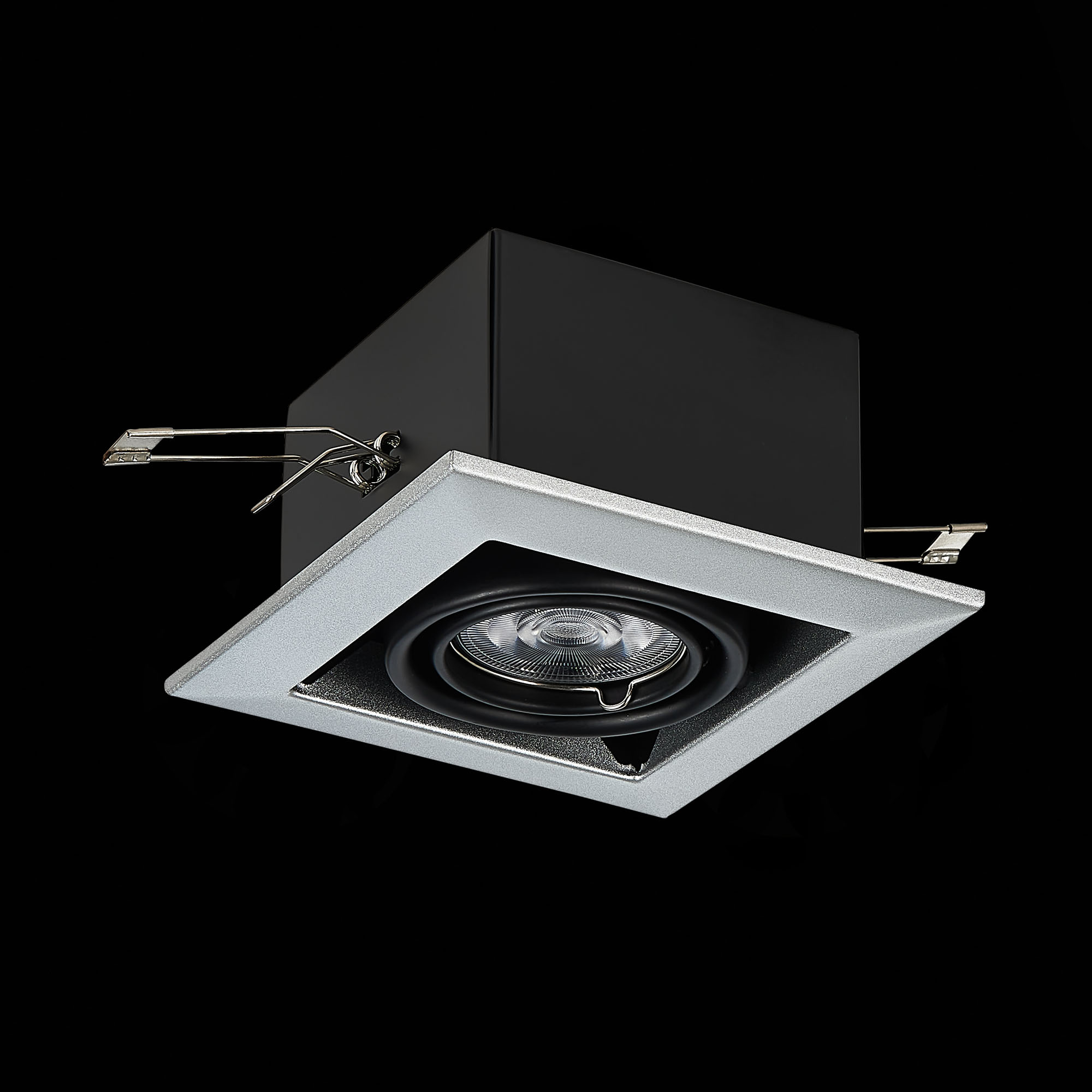 ST250.148.01 Св-к встр. Черный GU10 1*50W  L126xW126xH70 220V Без ламп Встраиваемые светильники