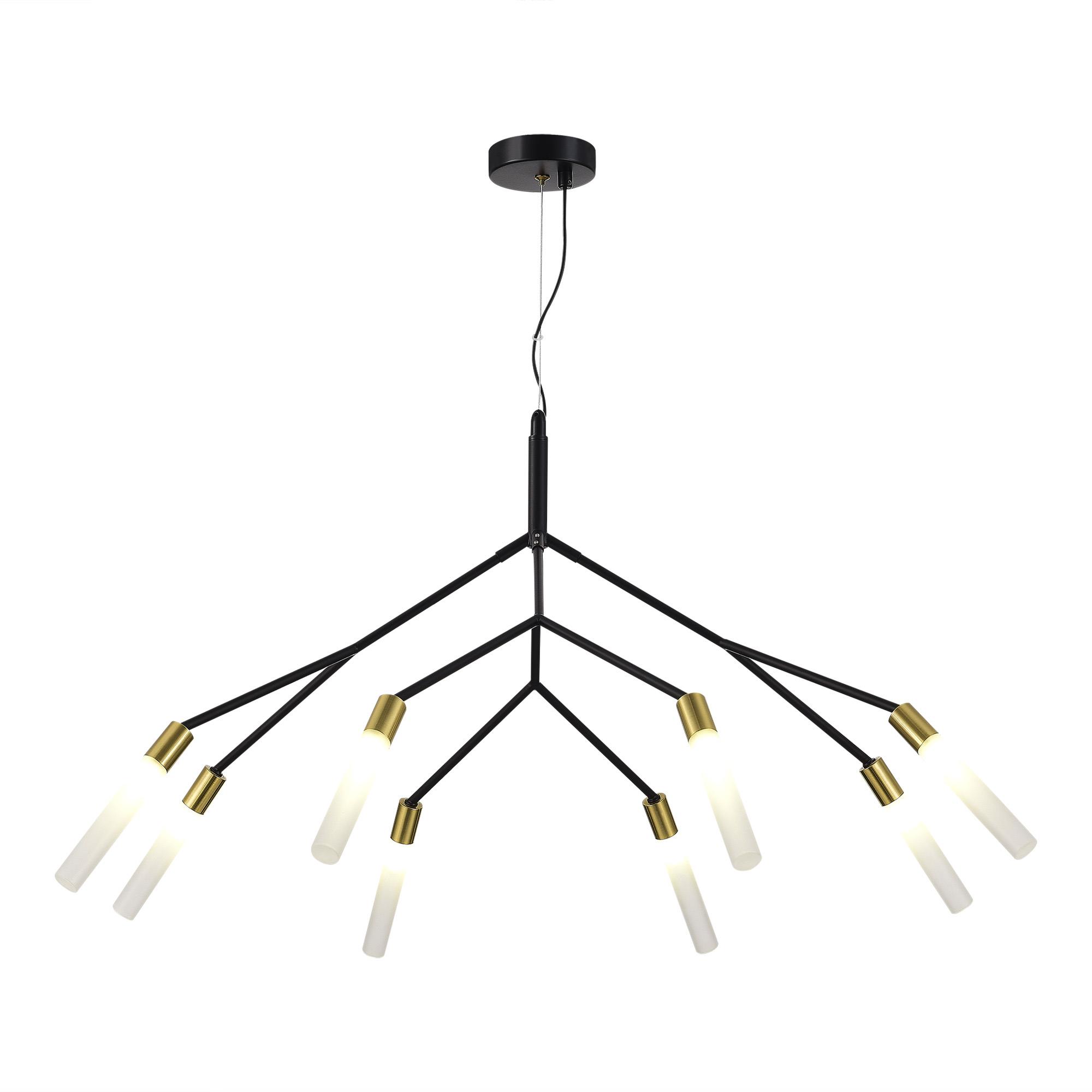 SLE1129-403-08 Светильник подвесной Черный, латунь/Белый G9 8*5W KAITO