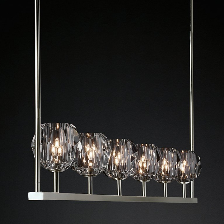 Люстра RH Boule De Cristal Linear Chandelier 6 Bronze 240202-22