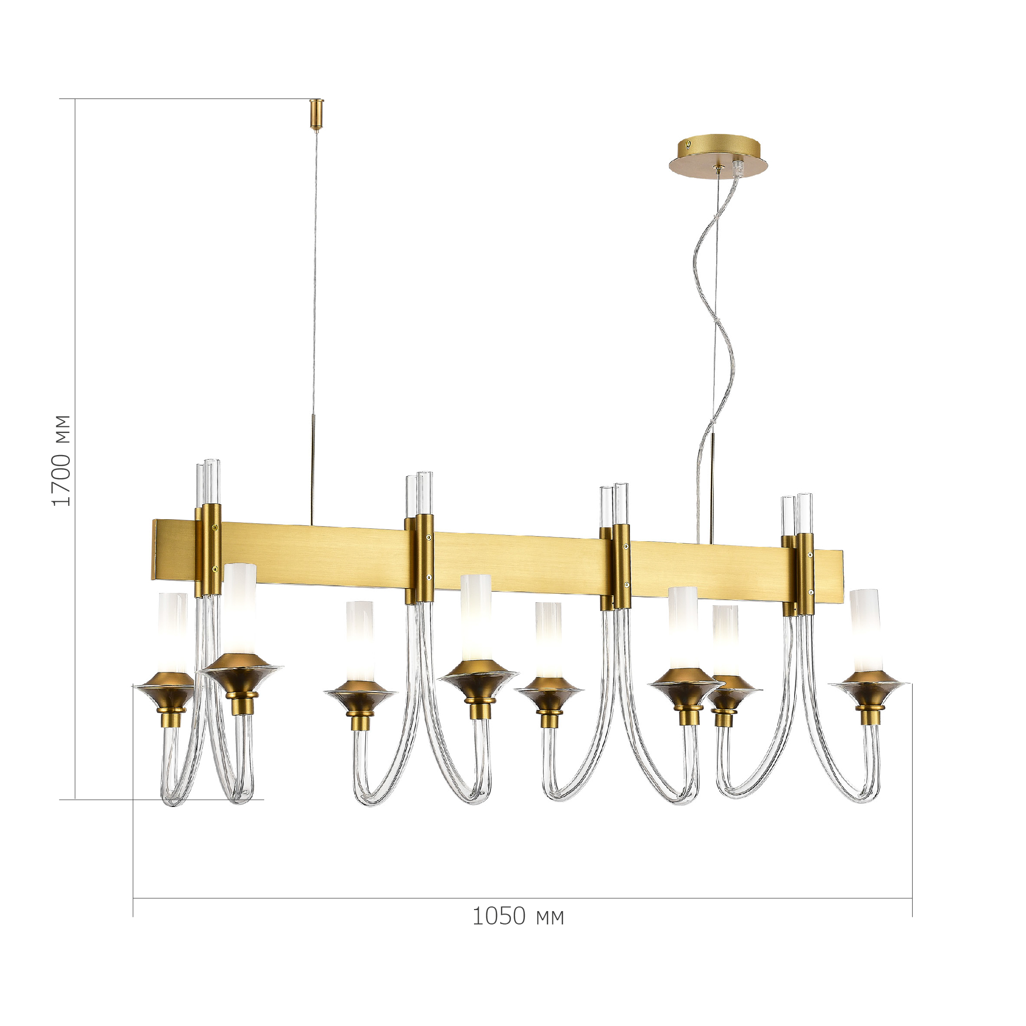 SL1241.213.08 Люстра подвесная ST-Luce Золотистый/Белый E14 8*40W VETRANO