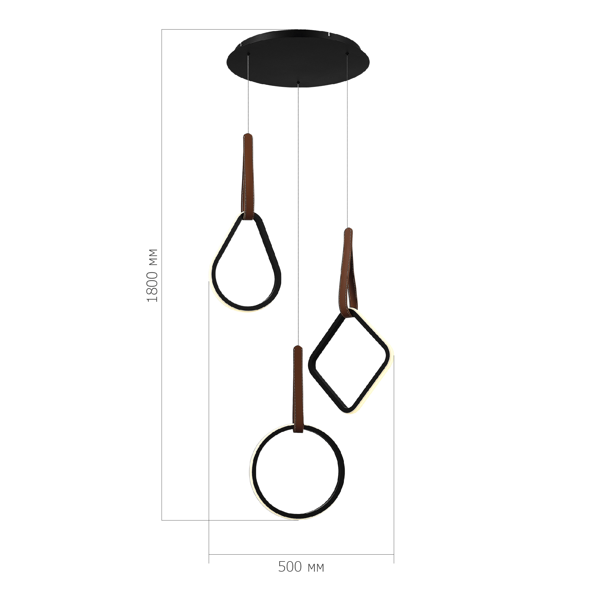 SL6131.403.36 Светильник подвесной ST-Luce Черный/Черный, Терракотовый LED 1*36W 4000K SHAPE