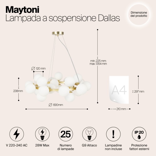 Подвесной светильник Maytoni MOD545PL-25BS