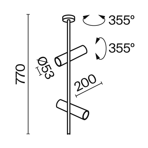Потолочный светильник Technical C021CL-02W