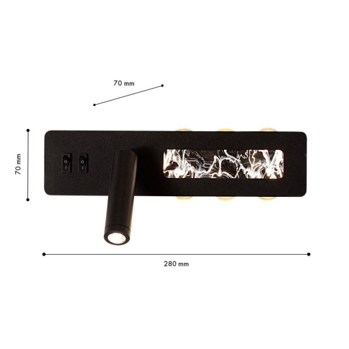 Бра F-Promo 4692-1W, настенный светильник, D70xW280xH130, LEDx6.5W+LEDx16W, 55LM+1470LM, 4000K, included