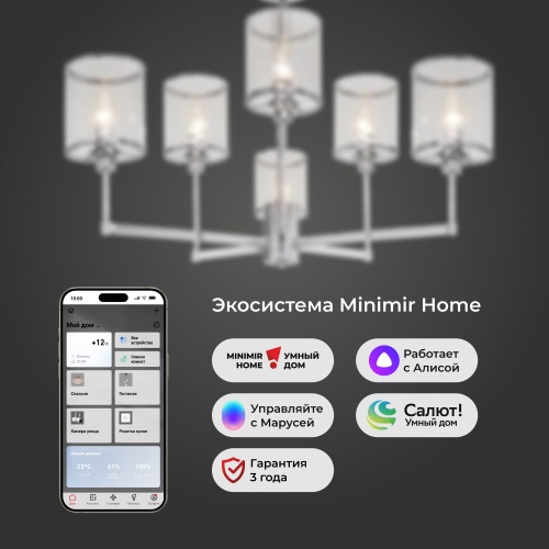 Потолочный светильник Eurosvet 60144/6 хром Smart