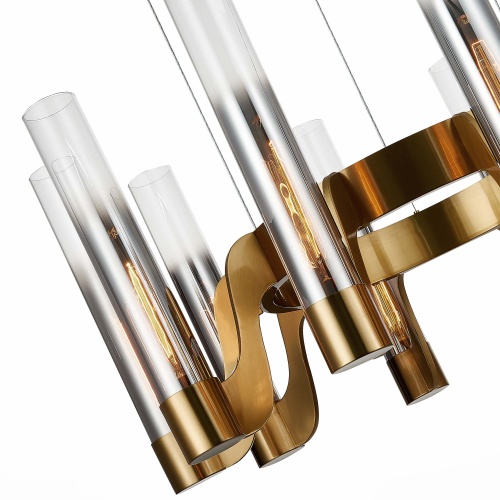 SL1235.303.10 Люстра подвесная ST-Luce Латунь/Хром, Прозрачный E27 10*40W ETTORE