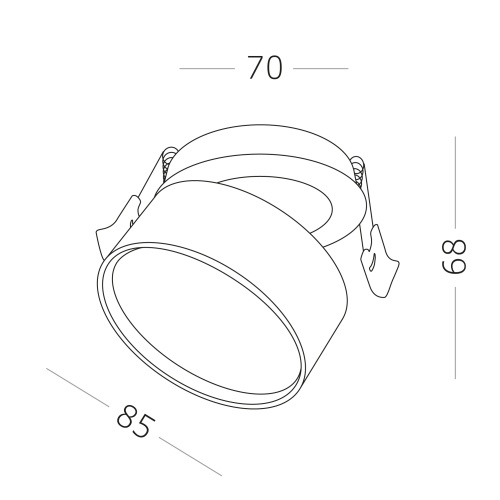 ST651.438.09 Встраиваемый поворотный светильник Черный LED 1*9W 3000K 720Lm Ra>90 120° IP20 D85xH68 Встраиваемые светильники