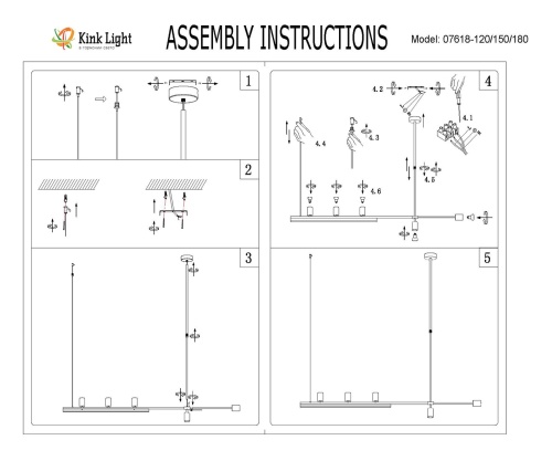Люстра Kink Light Рия латунь L180 07618-180,36
