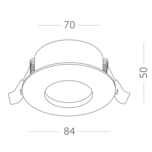 ST213.118.01 Св-к встр. Никель GU10 1*50W  IP44 D84xH50 220V Без ламп Встраиваемые светильники