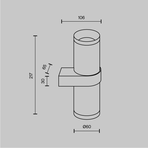 Настенный светильник (бра) Technical C069WL-02MG