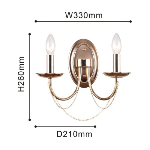 Бра F-Promo 2591-2W, настенный светильник, D210xW330xH260, 2xE14x40W, excluded
