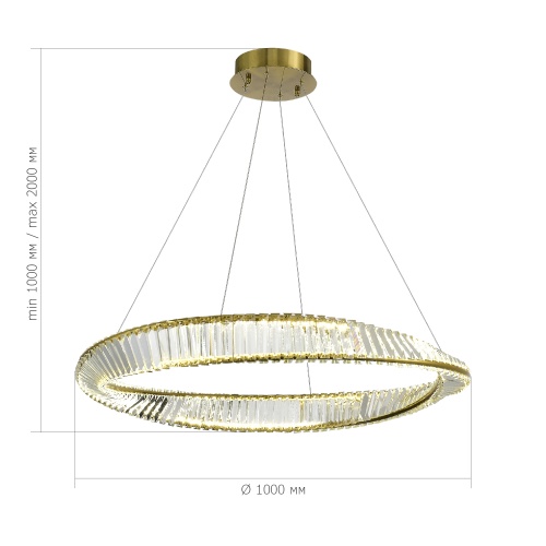 SL6204.321.01 Светильник подвесной ST-Luce Латунь/Прозрачный LED 1*58W 4000K РИТОРТО