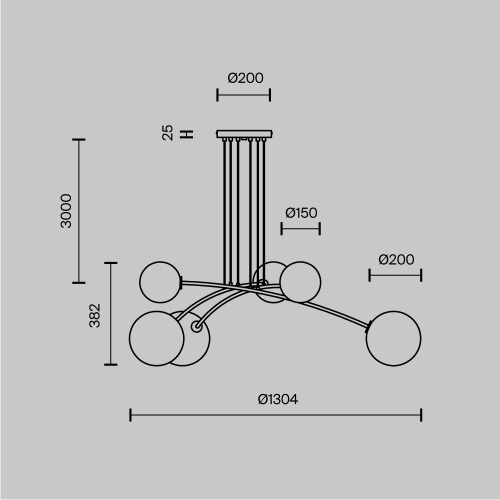 Подвесной светильник Maytoni MOD172PL-06BS