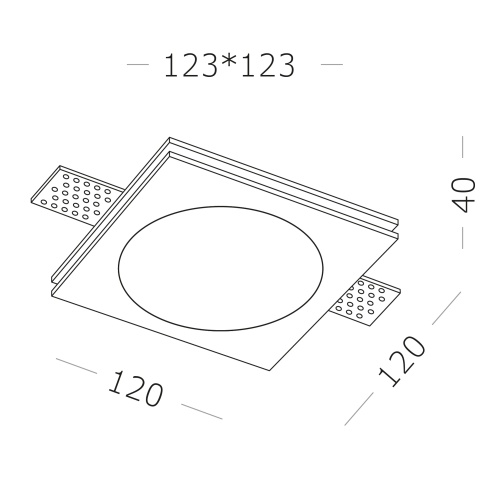 ST254.328.01 Св-к встр. из гипса Белый GU10 1*50W IP20 L120xW120xH40 220V Без ламп Встраиваемые светильники