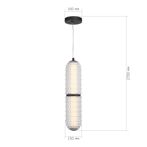 SL6144.403.01 Светильник подвесной ST-Luce черный/прозрачный LED 1*22W 4000K SAGUARO