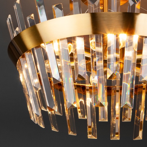 Потолочный светильник золотая бронза Eurosvet 10111/5 прозрачный хрусталь Strotskis Smart