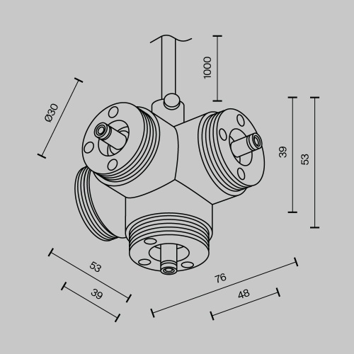 Комплектующие для систем освещения с токоведущими элементами Technical CA019L4C-P-B