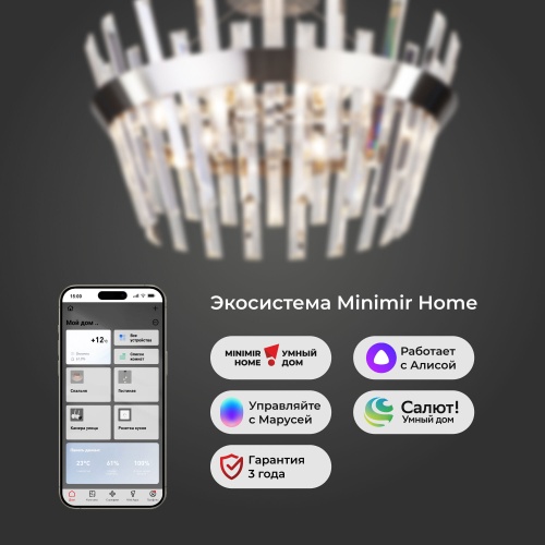 Потолочный светильник Eurosvet 10111/5 сатин-никель прозрачный хрусталь Strotskis Smart