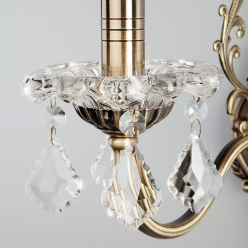 Настенный светильник Eurosvet 3281/1 античная бронза/прозрачный хрусталь Strotskis