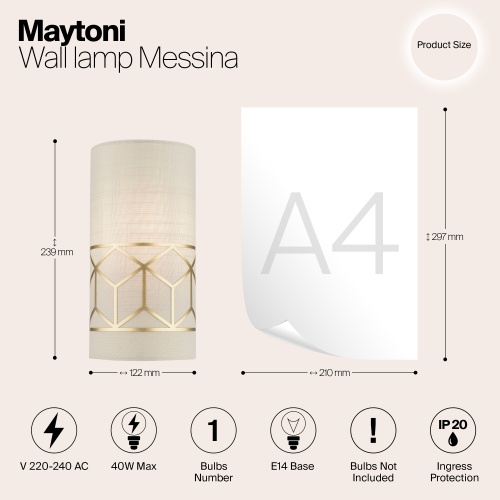 Настенный светильник (бра) Maytoni H223-WL-01-G