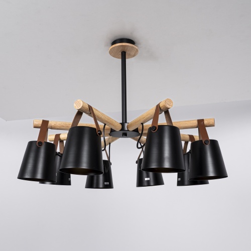 Люстра на штанге NATURA C8 black 178002-26