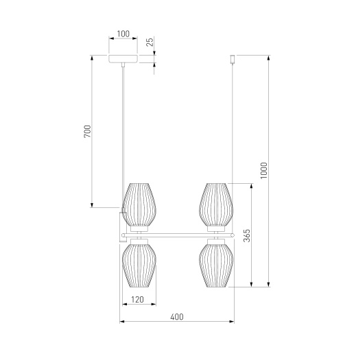 Подвесной светильник Eurosvet 30183/4 латунь Smart
